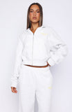 Verano Sixteen Fiorella Boxy Zip Front Hoodie Grey Marle