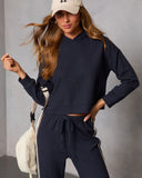 Quiet Day Hooded Knit Sweatshirt