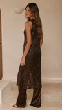 Valencia Sequin Maxi Dress Brown
