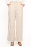 Faelan Wide Leg Cord Pants Beige