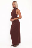 Halley Knit Halter Skirt Set Brown
