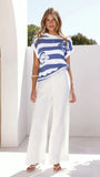 Orelia Top Blue Stripe