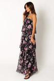 Bloom Strapless Maxi Dress Black Floral