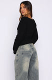 Nobodys Watching Long Sleeve Top Black