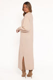 Odile Knit Midi Dress Tan
