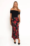 Evie Maxi Skirt Black Floral