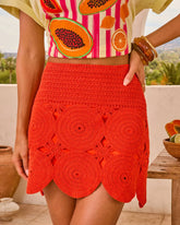 Savenah Crochet Mini Skirt