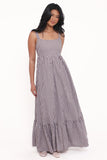 Reid Maxi Dress Brown Gingham