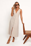 Aisling Midi Dress Beige Gold