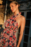 Lennon Halterneck Maxi Dress Navy Floral