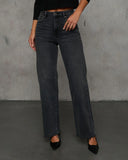 Dusky Charm Stretch High Rise Straight Leg Clean Hem Jeans