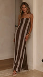 Bria Maxi Dress Chocolate Stripe