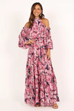 Hilary Pleated Maxi Dress Pink Floral
