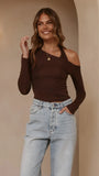 Romy Long Sleeve Top Chocolate