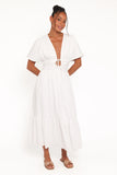 Edel Short Sleeve Maxi Dress White