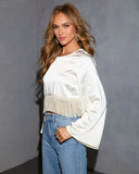 Celestial Romance Satin Fringe Top