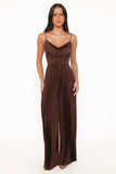 Angelique Pleated Jumpsuit Chocolate Brown