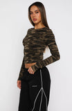 Dont Rein Me In Long Sleeve Baby Tee Camo