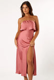 Vienna Strapless Midi Dress Dusty Rose