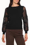 Cailin Sheer Sleeve Top Black