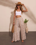 Resort Edit Abstract Print Waist Tie Pants