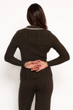 Alondra Cardigan Knit Top Olive