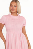 Darla Puff Sleeve Dress Pink