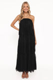 Bloom Strapless Maxi Dress Black Lace