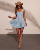 Abigail Tiered Chambray Romper