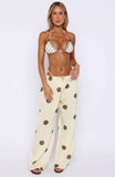 Tropic Muse Pants Cream Choc Polka Dot