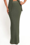 Asplie Knit Maxi Skirt Olive