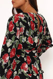 Minelli Pleat Top Black Rose