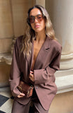 Catch Me Now Oversized Blazer Chocolate