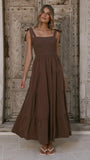 Carlina Tiered Maxi Dress Chocolate