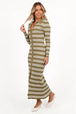 Eliana Long Sleeve Midi Dress Olive