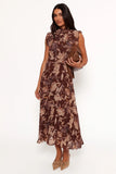 Delphine Maxi Dress Brown Floral