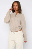 Stripe Me Down Knit Jacket Oat White