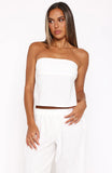 I Knew Youd Leave Strapless Top White