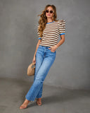 Marcine Striped Puff Sleeve Top