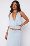 On Display Halter Top Baby Blue