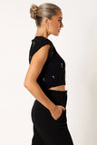 Malani Beaded Top Black