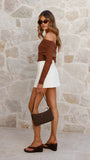 Isadora Off Shoulder Top Chocolate