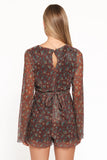 Rhiannon Long Sleeve Romper Brown Floral