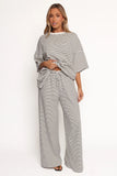 Wilda Oversized Tee White Black Stripe
