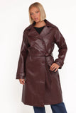 Vita Faux Leather Jacket Burgundy