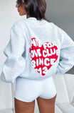 Love Club Oversized Sweater Grey Marle