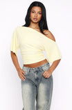 Marrakech Moments Cinched Waist Top Lemon