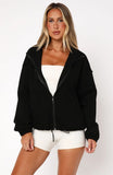Dont Look Now Zip Front Sweater Black