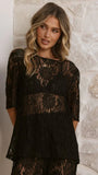 Santana Lace T Shirt Black