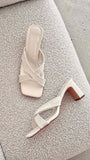 Camila Heel Ivory Linen